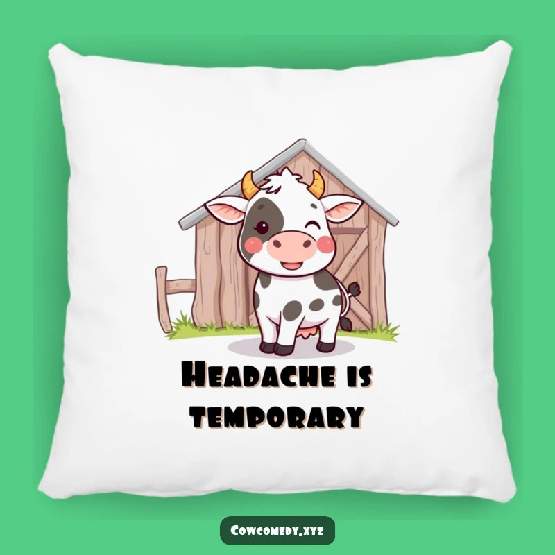 Funny Cow Bumping Barn Pillow: Comfy & Playful Decor, Perfect Funny Gift