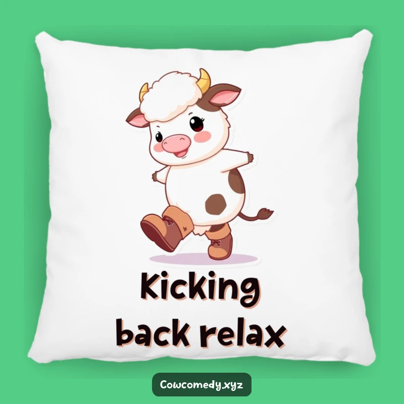 Funny Fluffy Cow Boots Pillow: Cozy Kick Comfort, Adorable Quirky Funny Gift