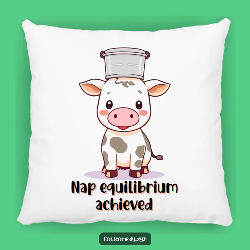 Funny Kawaii Cow Pail Pillow: Cozy Comfort with Farm Style