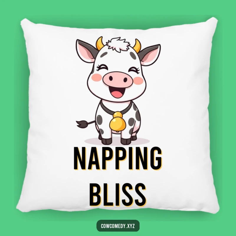 Funny Cow Bell Pillow: Cozy Cartoon Comfort for Farm Lovers