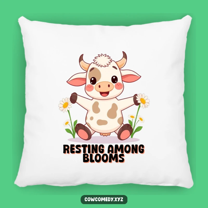 Funny Kawaii Cow Juggling Pillow - Soft Daisy Cushion - Cozy Gift