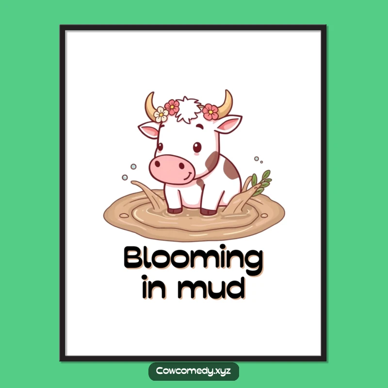 Funny Cow Mud Splash Digital Art - Instant Rustic Decor