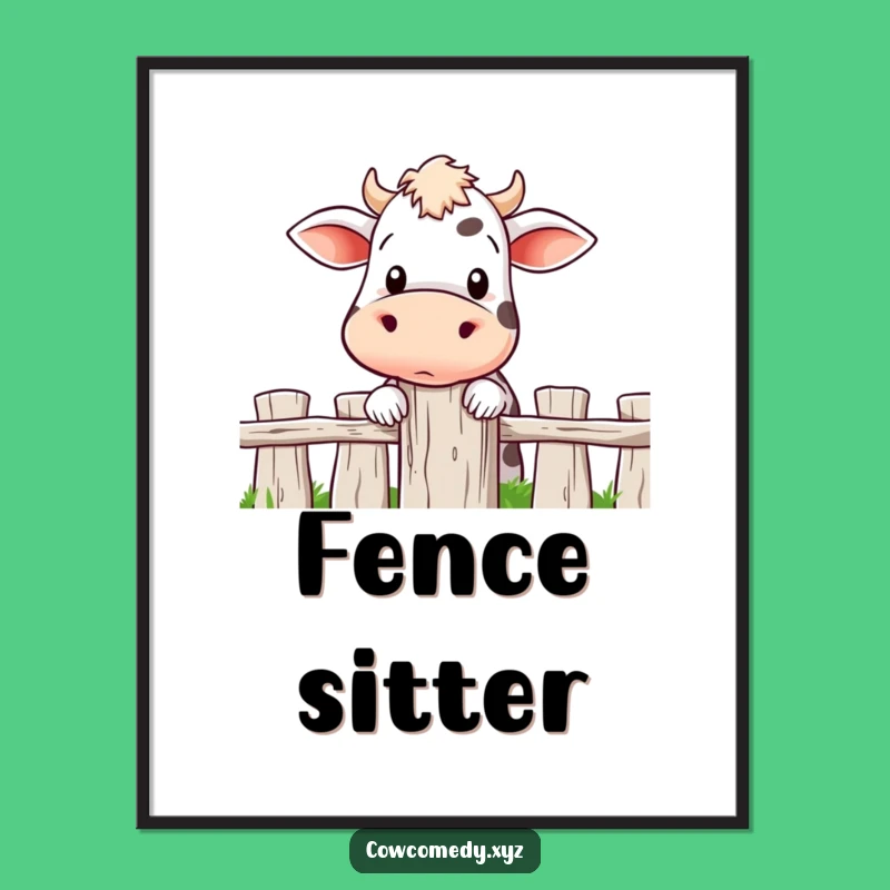 Funny Curious Cow Peeking Digital Art: Instant Farmyard Charm