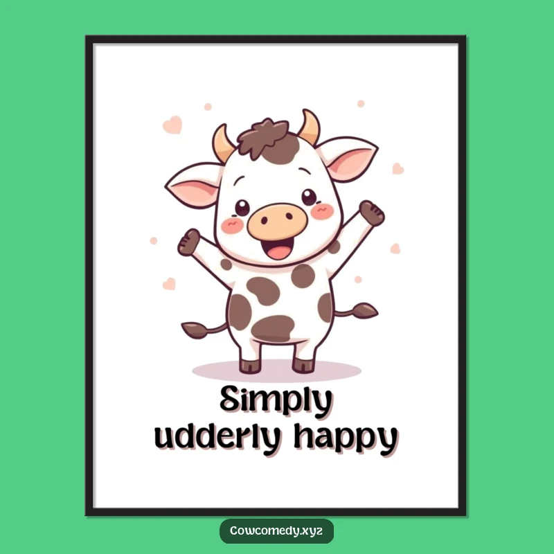Funny Kawaii Cow Dance Digital Print: Instant Joyful Decor