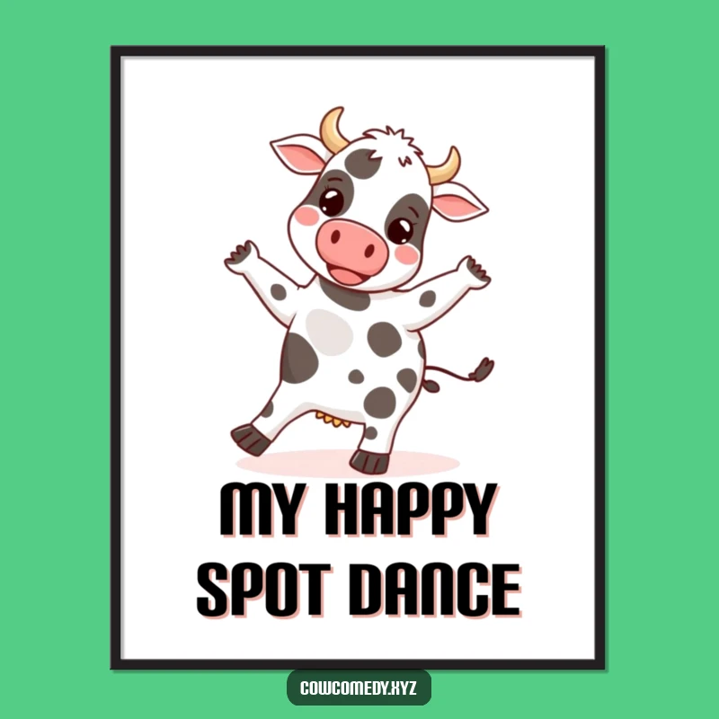 Funny Cow Dancing Digital Art: Silly Farm Art Gift