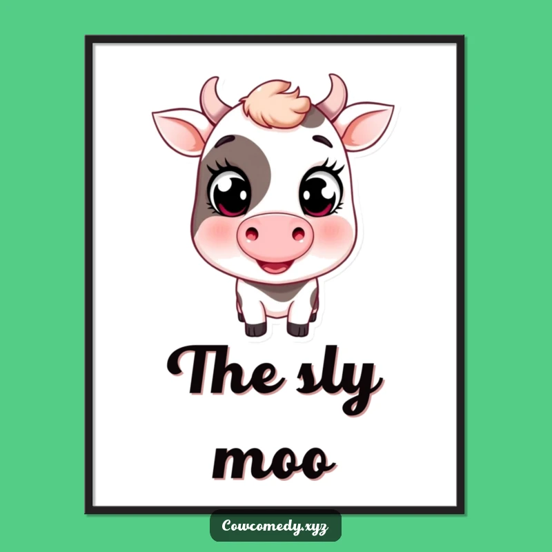 Funny Cow Digital Art: Winking Bovine, Perfect Funny Gift for Farm Lovers