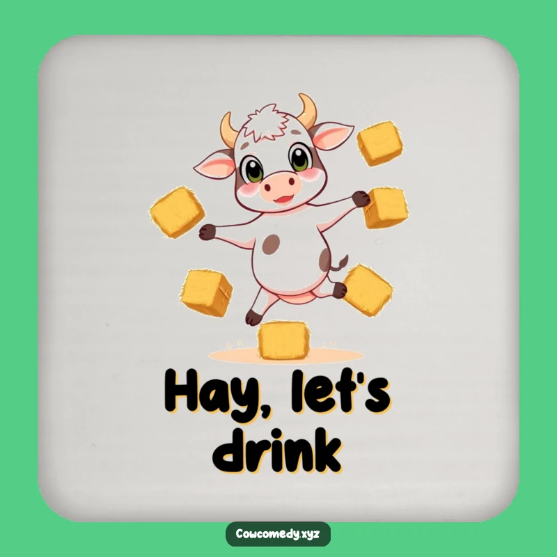 Funny Calf Juggling Coaster: Protect Surfaces with Farm Fun