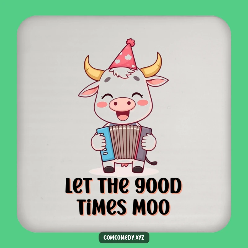 Funny Cow Accordion Coaster: Protect Surfaces with Party Fun
