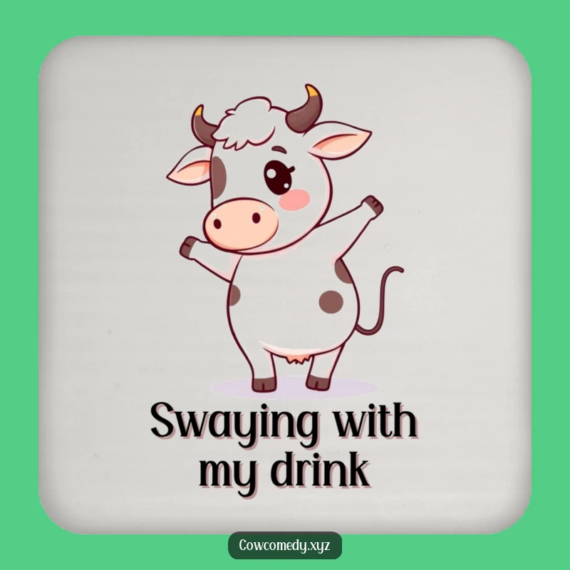 Funny Cow Dance Coasters: Kawaii Farm Animal Drink Coasters, Silly Cow Table Saver Gift