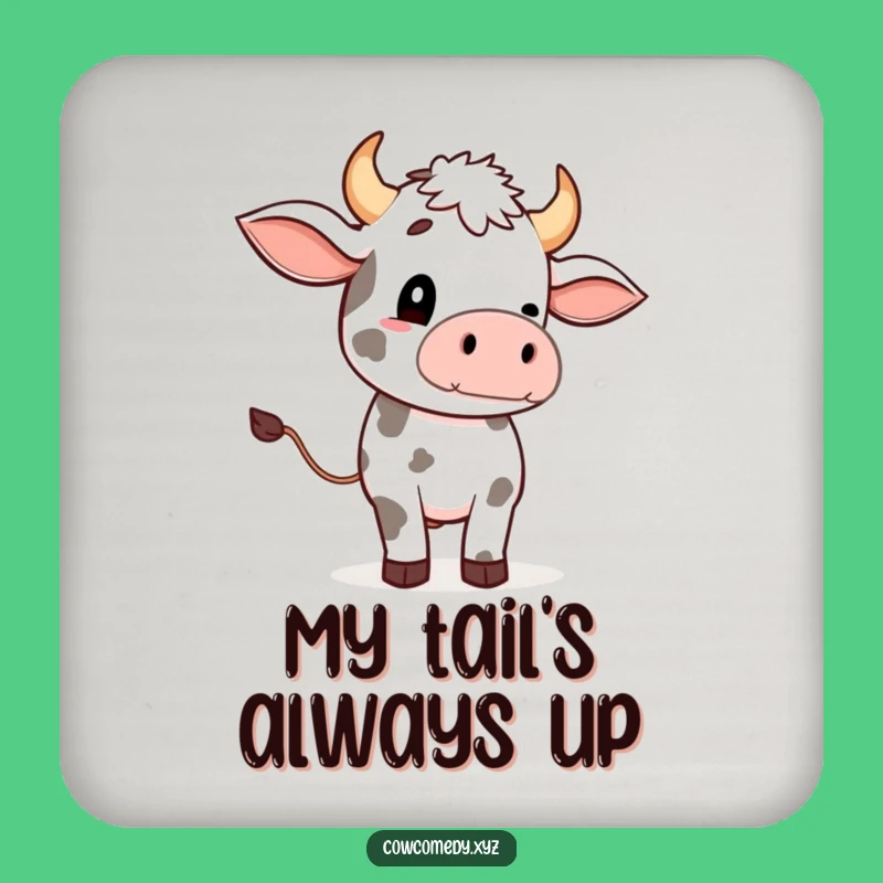 Funny Cow Tail Wave Coaster: Protect Surfaces with Farm Humor, Ideal Funny Gift