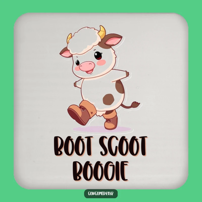 Funny Fluffy Cow Boots Coaster: Happy Protection, Adorable Quirky Funny Gift