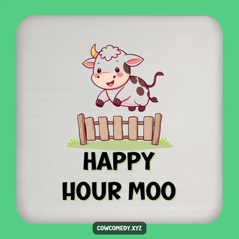 Funny Happy Cow Jump Coaster: Protect Surfaces, Joyful Farm Decor Gift!