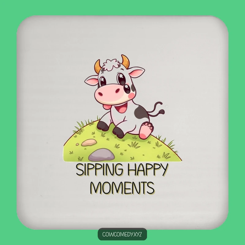 Funny Happy Cow Sliding Coasters - Protect Surfaces with Joy