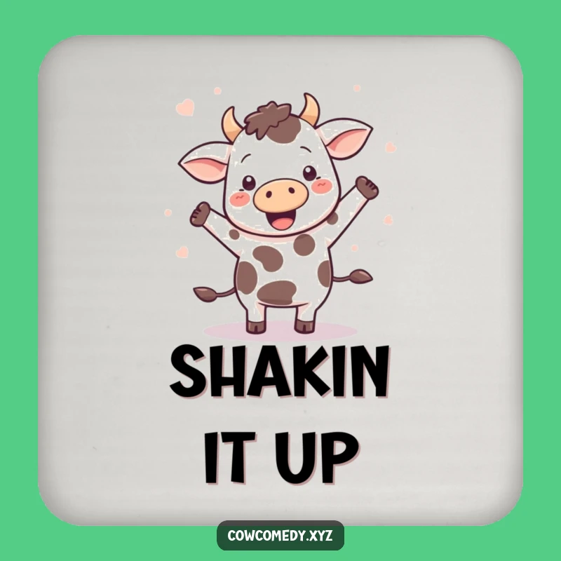 Funny Kawaii Cow Dance Coaster Set: Protect Surfaces with Fun