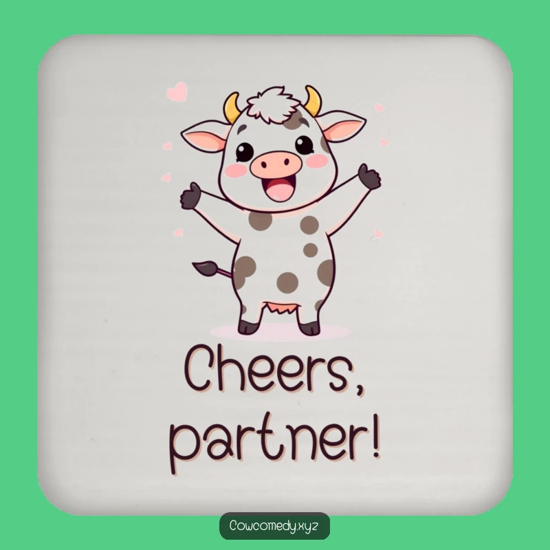 Funny Kawaii Cow Dancing Coaster - Hilarious Table Decor Gift!