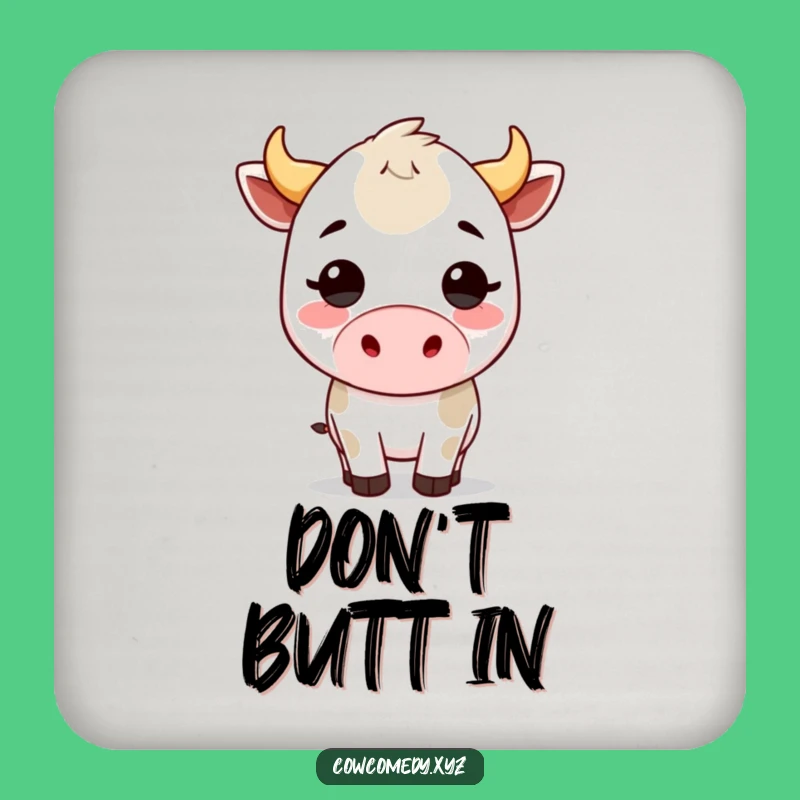 Funny Kawaii Cow Headbutt Coaster: Protect Surfaces with Cartoon Bovine Humor