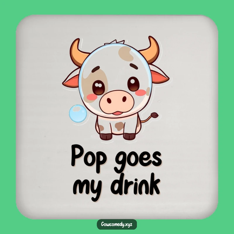 Funny Kawaii Cow Surprise Drink Coaster: Cute Protection for Surfaces