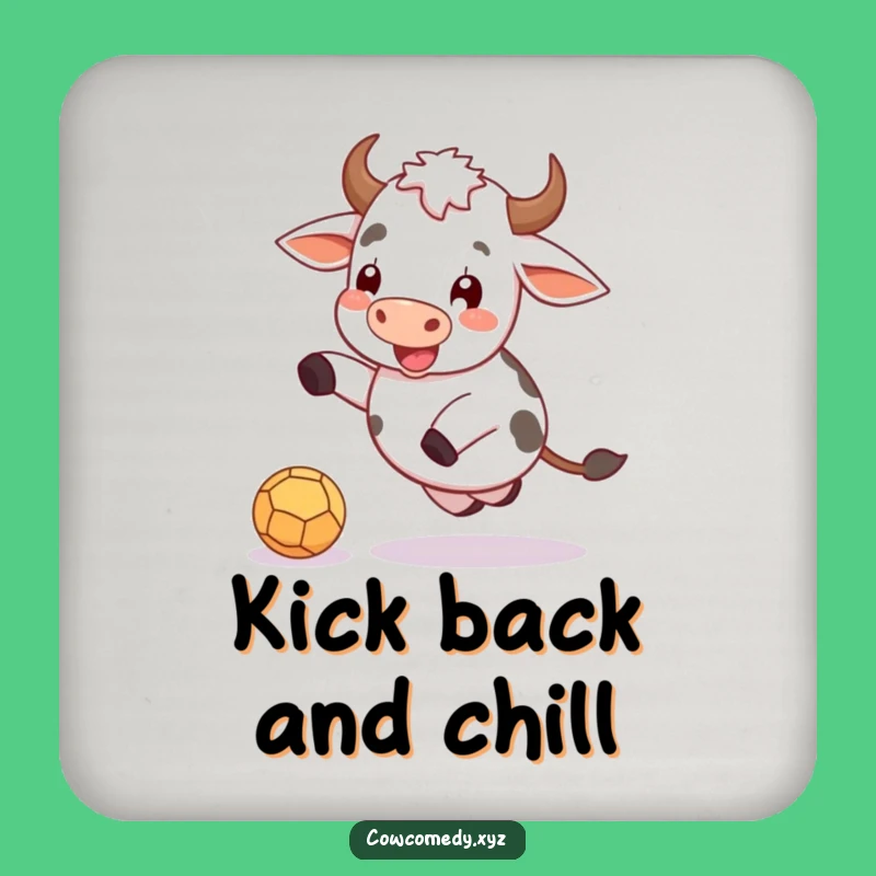 Funny Cow Kicking Ball Coaster: Protect Surfaces with Farm Fun, Ideal Funny Gift