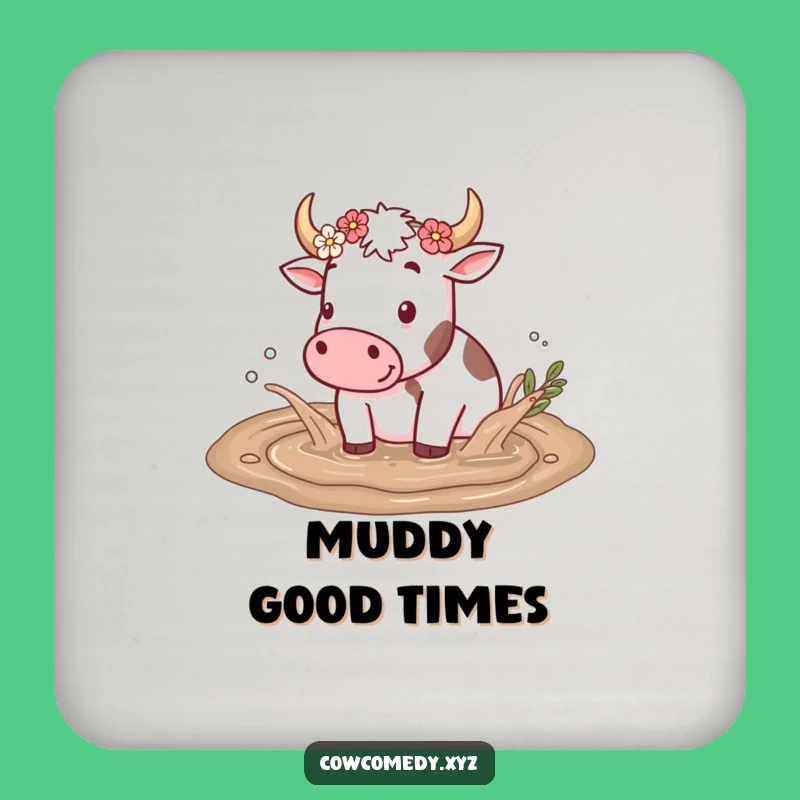 Funny Cow Mud Splash Coaster - Protect Surfaces with Farmhouse Charm