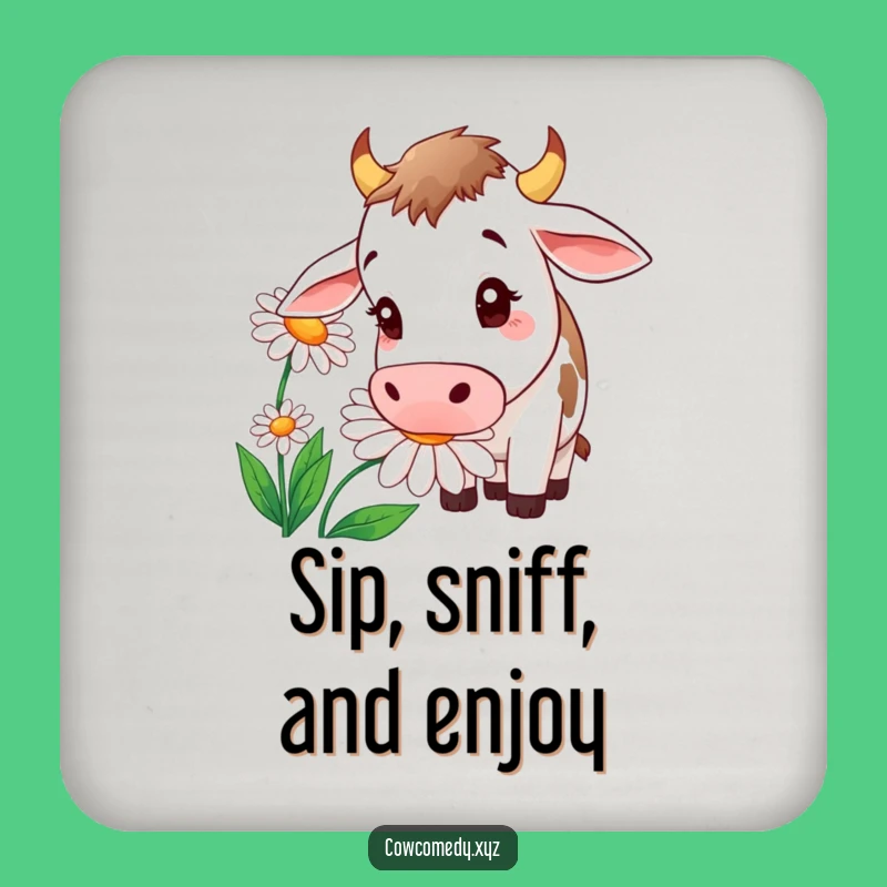 Funny Cow Daisy Drink Coaster Set - Protect Surfaces Humorously