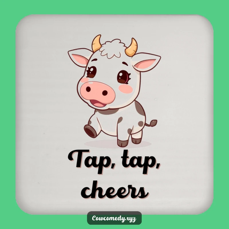 Funny Excited Cow Drink Coaster: Kawaii Rhythm Protection, Sweet Funny Gift!