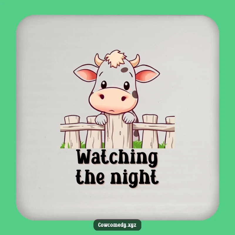 Funny Curious Cow Peeking Coaster: Protect Surfaces with Farm Fun
