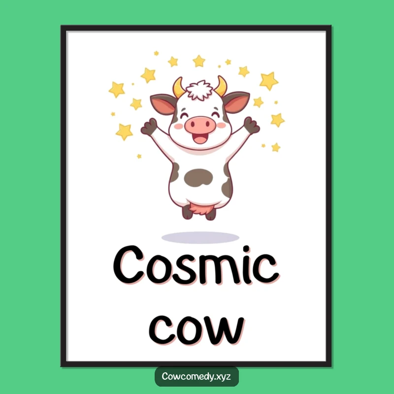 Funny Jumping Cow Poster: Bring Celebration Art Home
