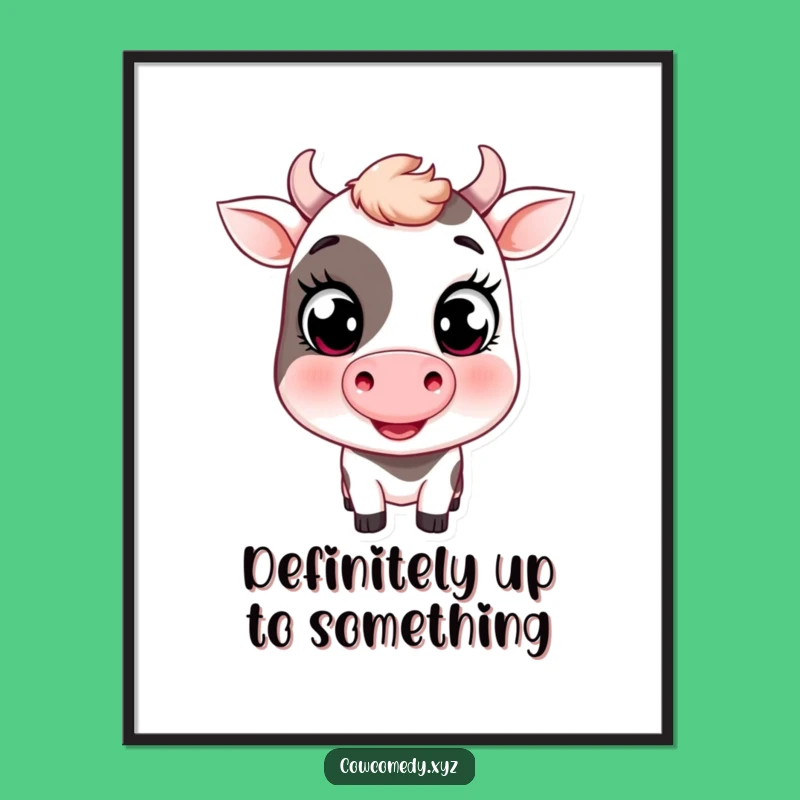 Funny Cow Poster: Winking Bovine Art, Perfect Funny Farm Gift for Walls