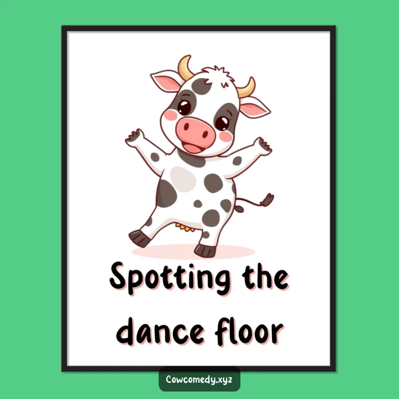 Funny Cow Dancing Poster: Silly Wall Art & Rhythm Gift