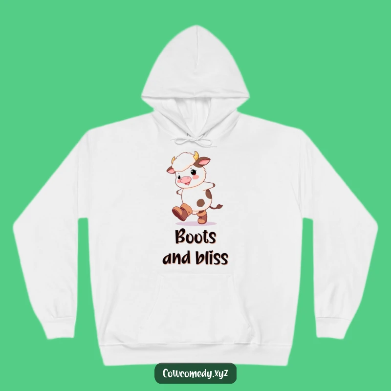 Funny Fluffy Cow Boots Hoodie: Cozy Kick Design, Perfect Warm Funny Gift