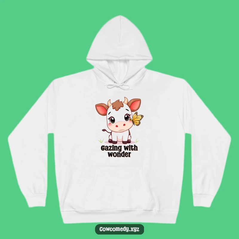 Cozy Funny Kawaii Cow Butterfly Hoodie: Warmth for the Curious Soul
