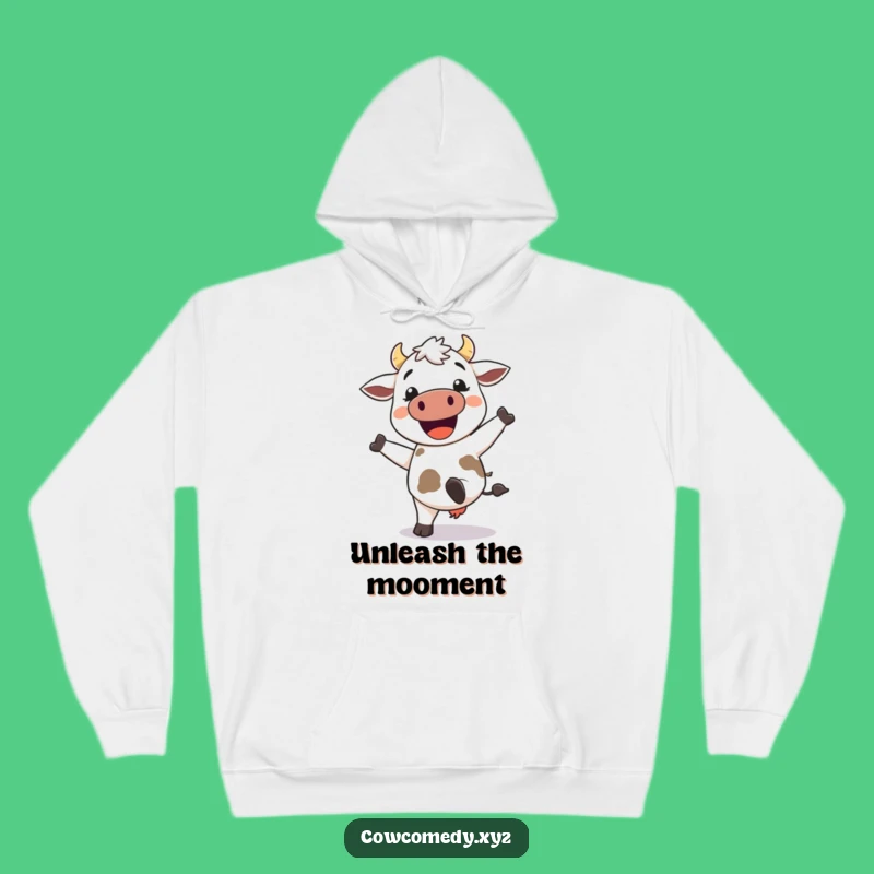 Cozy Funny Kawaii Cow Hoodie - Happy Kicking Heels Sweatshirt - Perfect Gift