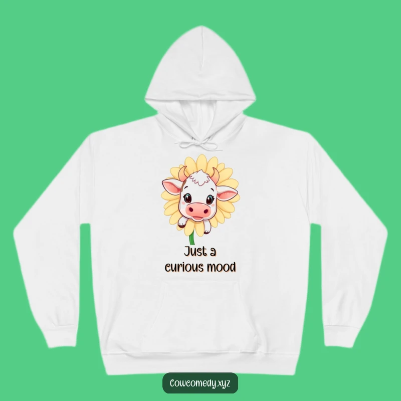 Funny Kawaii Cow Hoodie: Cozy Peek-a-Boo Design, Ideal Funny Gift for Cow Lovers
