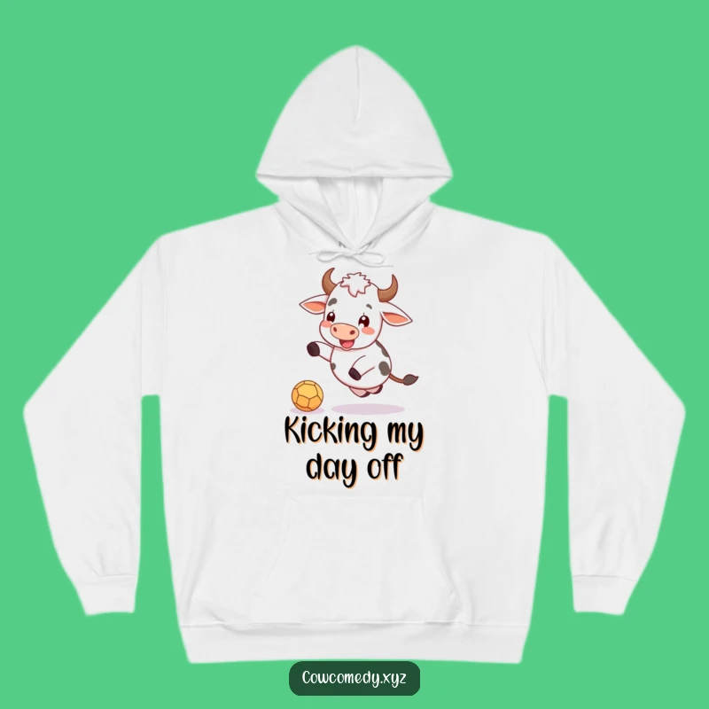 Funny Cow Kicking Ball Hoodie: Cozy and Playful Farm Wear, Perfect Funny Gift