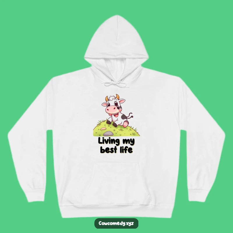 Cozy Funny Happy Cow Sliding Hoodie - Embrace Comfort and Joy