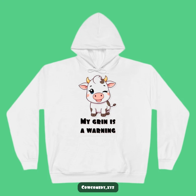 Funny Kawaii Cow Hoodie: Cozy Winking Cow Sweatshirt, Your New Favorite Funny Gift!