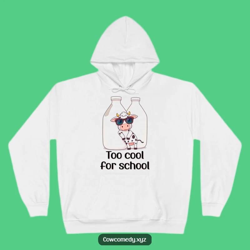 Funny Cool Cow Sunglasses Hoodie. Cozy Milk Jug Chill. Warm & Funny Gift!