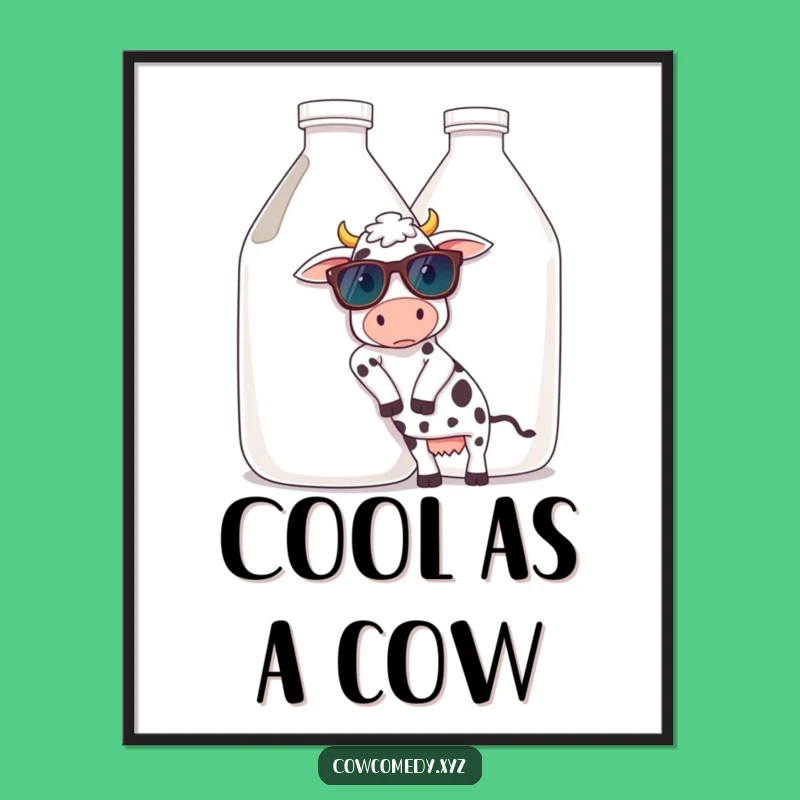Free Printable Cow Wall Art: Cool Shades Milk Jug Funny Downloadable Art