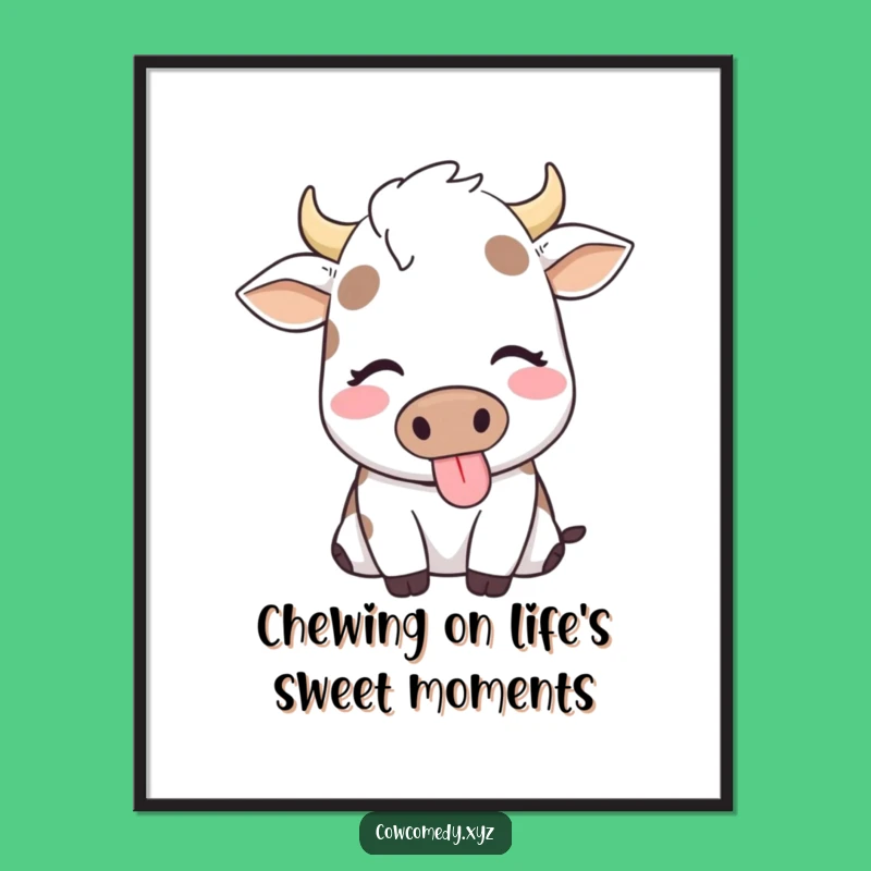 Free Printable Wall Art: Contented Cow Funny Downloadable Art for a Peaceful Space