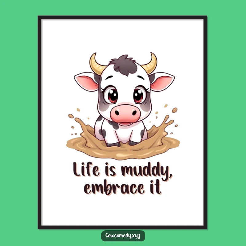 Funny Free Printable Wall Art: Mud Splashing Cow Decor