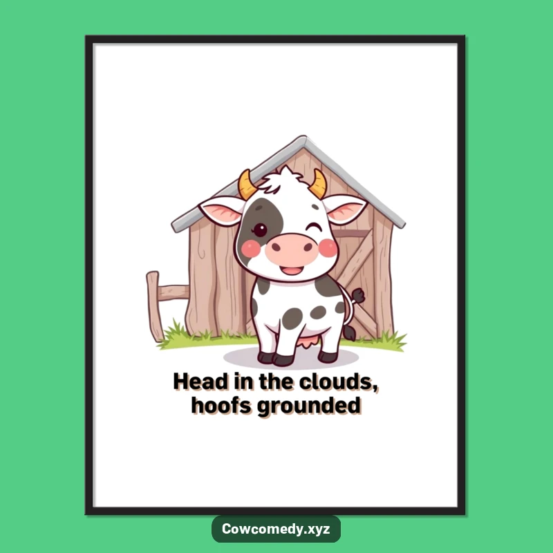 Funny Free Printable Wall Art: Cow Bumping Barn, Hilarious Downloadable Decor