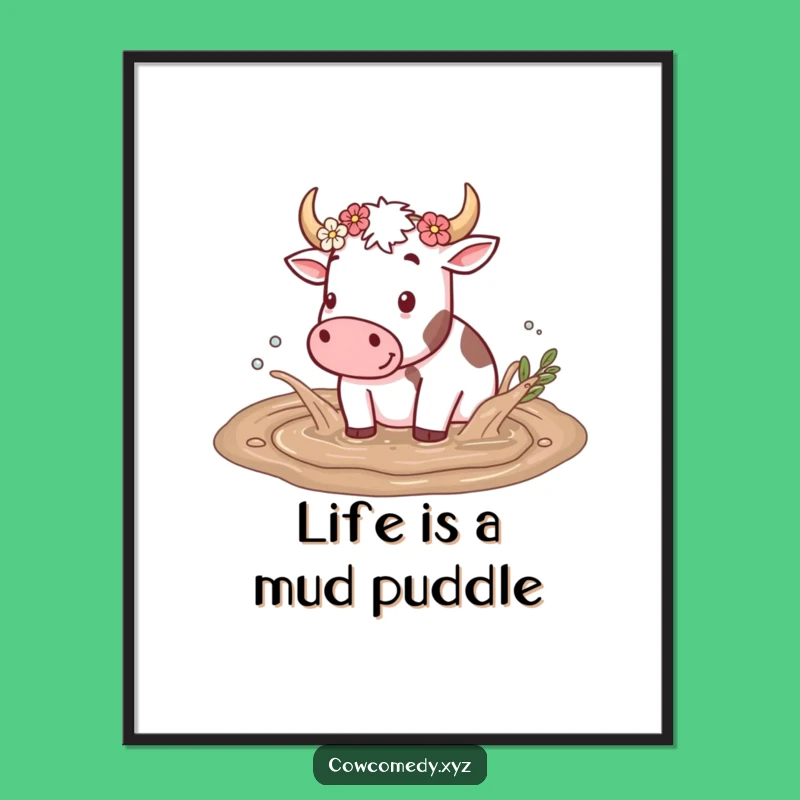 Free Printable Cow Mud Puddle Art - Funny Downloadable Farmhouse Decor