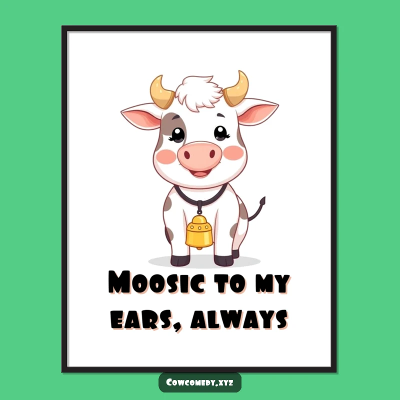 Funny Free Printable Wall Art: Singing Cow Character - Whimsical Downloadable Art for Decor