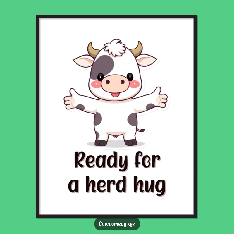 Free Printable Hugging Cow Wall Art - Funny Downloadable Decor for Whimsical Spaces