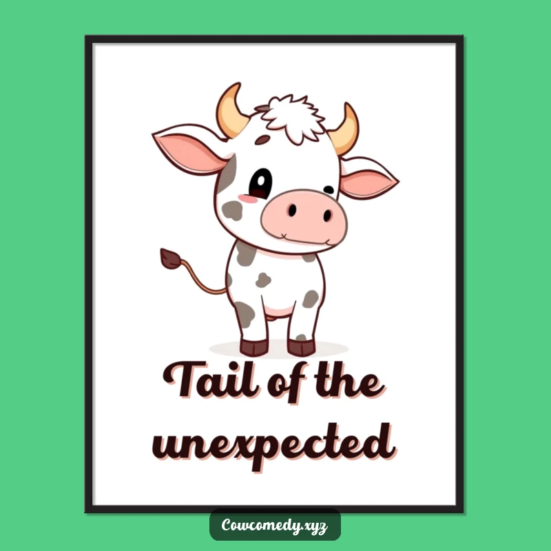 Free Printable Wall Art: Funny Cow Tail Wave Hilarious DIY Decor Download