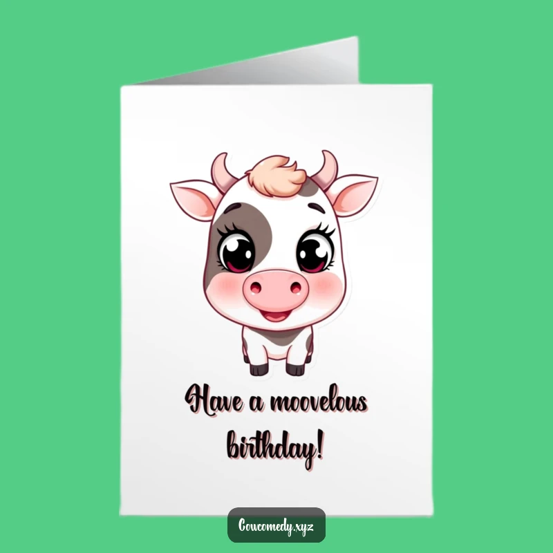Free Printable Birthday Card: Winking Cow Funny Downloadable Gift Greeting Card