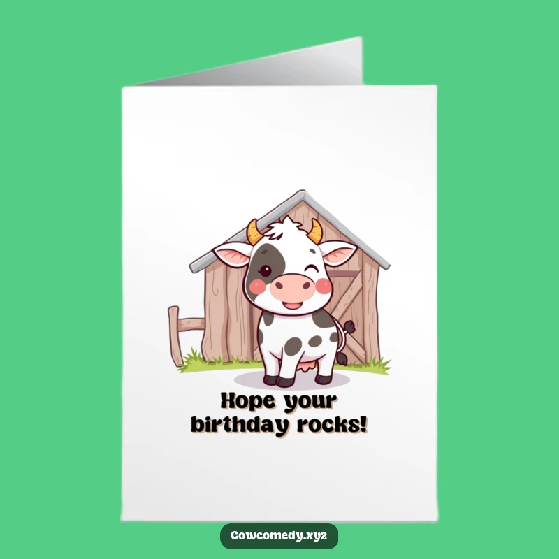 Free Printable Birthday Card: Silly Cow Bumping Barn, Hilarious Downloadable Gift