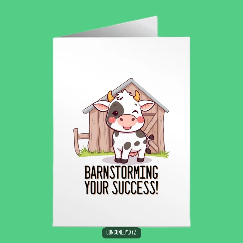 Free Printable Congrats Card: Cow's Barn Bump, Funny Downloadable Celebration Gift