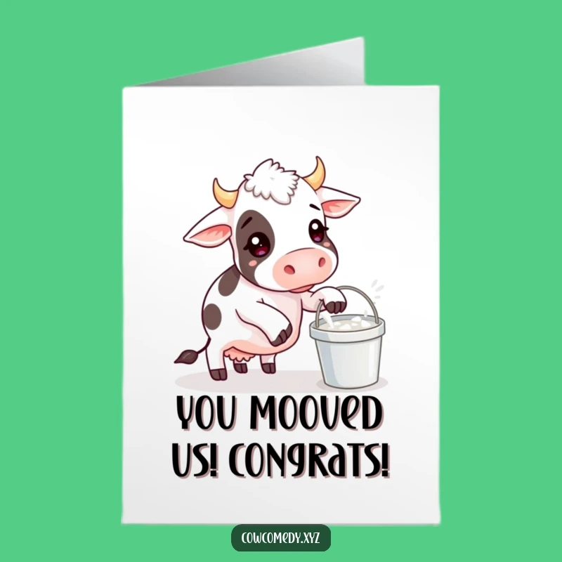 Free Printable Congrats Card: Cow's Milk Balancing Act, Funny Downloadable Success Gift