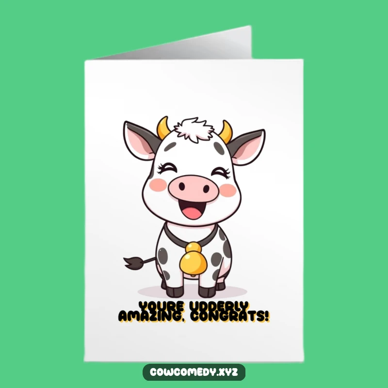 Free Printable Congrats Card: Joyful Cow Wiggle, Perfect DIY Gift